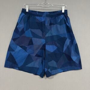 Lululemon Pace Breaker Shorts Mens Large Blue Geometric Linerless Athletic Gym